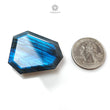 Rainbow Flashing Labradorite Gemstone Fancy Cut : Natural Untreated Unheated Blue Labradorite Both Side Faceted Uneven Shape 1pc