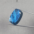 Labradorite Cabochon Fancy Cut : 26.00cts Natural Untreated Unheated Blue Labradorite Cushion Shape 1pc For Jewelry 26*18mm