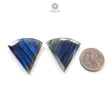 Labradorite Cabochon Fancy Cut: 61.30cts Natural Untreated Unheated Blue Labradorite Triangle Shape 37*34mm Pair For Jewelry