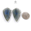 Labradorite Cabochon Fancy Cut: 70.00cts Natural Untreated Unheated Blue Labradorite Pear Shape 44*33mm Pair For Jewelry