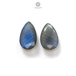 Labradorite Cabochon Fancy Cut: 8.80cts Natural Untreated Unheated Blue Labradorite Pear Shape 2pcs For Jewelry 16*10mm - 17*10mm