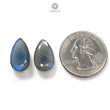 Labradorite Cabochon Fancy Cut: 8.80cts Natural Untreated Unheated Blue Labradorite Pear Shape 2pcs For Jewelry 16*10mm - 17*10mm