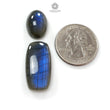 Blue Labradorite Gemstone Cabochon: Natural Untreated Labradorite Oval, Baguette, Cushion Shapes 2pcs Set