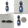 Blue Labradorite Gemstone Cabochon: Natural Untreated Labradorite Oval, Baguette, Cushion Shapes 2pcs Set