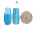 Rainbow Flashing Labradorite Gemstone Flat Slices: Natural Untreated Blue Labradorite Baguette Shape Pair For Jewelry