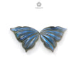 Blue Labradorite Gemstone Carving: Natural Untreated Unheated Labradorite Hand Carved Butterfly and Angel Wings Pair For Jewelry