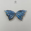 Blue Labradorite Gemstone Carving: Natural Untreated Unheated Labradorite Hand Carved Butterfly and Angel Wings Pair For Jewelry