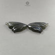 Blue Labradorite Gemstone Carving: Natural Untreated Unheated Labradorite Hand Carved Butterfly and Angel Wings Pair For Jewelry