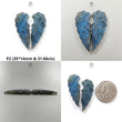 Blue Labradorite Gemstone Carving: Natural Untreated Unheated Labradorite Hand Carved Butterfly and Angel Wings Pair For Jewelry