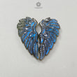 Rainbow Flashing Blue Labradorite Gemstone Carving: Natural Untreated Unheated Labradorite Hand Carved Angel Wings Pair For Jewelry