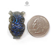 Blue Labradorite Gemstone Carving: 25.20cts Natural Untreated Unheated Labradorite Hand Carved Owl 29*18mm 1pc For Jewelry