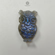 Blue Labradorite Gemstone Carving: 25.20cts Natural Untreated Unheated Labradorite Hand Carved Owl 29*18mm 1pc For Jewelry