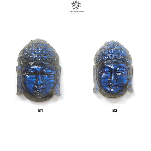  Blue Labradorite Gemstone Hand Carved Buddha 