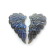 Rainbow Flashing Blue Labradorite Gemstone Carving: Natural Untreated Unheated Labradorite February Birthstone Hand Carved Angel Wings Pair