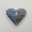 Rainbow Flashing Blue Labradorite Gemstone Carving: Natural Untreated Unheated Labradorite February Birthstone Hand Carved Angel Wings Pair