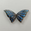 Rainbow Flashing Blue Labradorite Gemstone Carving: Natural Untreated Unheated Labradorite February Birthstone Hand Carved Butterfly Pair