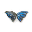 Rainbow Flashing Blue Labradorite Gemstone Carving: Natural Untreated Unheated Labradorite February Birthstone Hand Carved Butterfly Pair