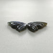 Rainbow Flashing Blue Labradorite Gemstone Carving: Natural Untreated Unheated Labradorite February Birthstone Hand Carved Butterfly Pair