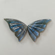 Rainbow Flashing Blue Labradorite Gemstone Carving: Natural Untreated Unheated Labradorite February Birthstone Hand Carved Butterfly Pair