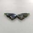 Rainbow Flashing Blue Labradorite Gemstone Carving: Natural Untreated Unheated Labradorite February Birthstone Hand Carved Butterfly Pair