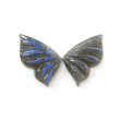 Rainbow Flashing Blue Labradorite Gemstone Carving: Natural Untreated Unheated Labradorite February Birthstone Hand Carved Butterfly Pair