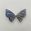 Rainbow Flashing Blue Labradorite Gemstone Carving: Natural Untreated Unheated Labradorite February Birthstone Hand Carved Butterfly Pair