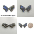 Rainbow Flashing Blue Labradorite Gemstone Carving: Natural Untreated Unheated Labradorite February Birthstone Hand Carved Butterfly Pair