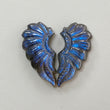 Rainbow Flashing Blue Labradorite Gemstone Carving: Natural Untreated Unheated February Birthstone Labradorite  Hand Carved Angel Wings