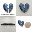 Rainbow Flashing Blue Labradorite Gemstone Carving: Natural Untreated Unheated February Birthstone Labradorite  Hand Carved Angel Wings