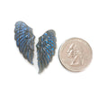 Rainbow Flashing Blue Labradorite Gemstone Carving: Natural Untreated Unheated February Birthstone Labradorite  Hand Carved Angel Wings