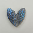 Rainbow Flashing Blue Labradorite Gemstone Carving: Natural Untreated Unheated February Birthstone Labradorite  Hand Carved Angel Wings