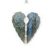 Blue Labradorite Gemstone Carving: 26.90cts Natural Untreated Unheated Labradorite Hand Carved Angel Wings 2pc For Jewelry 33*14mm