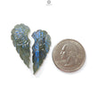 Blue Labradorite Gemstone Carving: 26.90cts Natural Untreated Unheated Labradorite Hand Carved Angel Wings 2pc For Jewelry 33*14mm