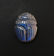 Blue Labradorite Gemstone Carving: 25.30cts Natural Untreated Unheated Labradorite Hand Carved Scarab 23.5*18mm 1pc for Jewelry