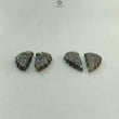 Blue Labradorite Gemstone Carving: Natural Untreated Unheated Labradorite Hand Carved Angel Wings 4pcs Set for Jewelry