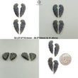 Blue Labradorite Gemstone Carving: Natural Untreated Unheated Labradorite Hand Carved Angel Wings 4pcs Set for Jewelry