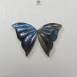 Blue Labradorite Gemstone Carving: Natural Untreated Unheated Labradorite Hand Carved Butterfly Pair for Jewelry