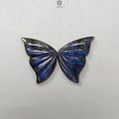 Blue Labradorite Gemstone Carving: Natural Untreated Unheated Labradorite Hand Carved Butterfly Pair for Jewelry