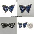 Blue Labradorite Gemstone Carving: Natural Untreated Unheated Labradorite Hand Carved Butterfly Pair for Jewelry