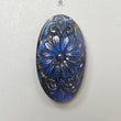 Blue Labradorite Gemstone Carving: Natural Untreated Fire Labradorite February Birthstone Hand Carved Oval Shape 1pc