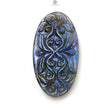 Blue Labradorite Gemstone Carving: Natural Untreated Fire Labradorite February Birthstone Hand Carved Oval Shape 1pc