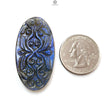 Blue Labradorite Gemstone Carving: Natural Untreated Fire Labradorite February Birthstone Hand Carved Oval Shape 1pc