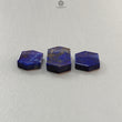 Lapis Lazuli Gemstone Flat Slices: Natural Untreated Blue Lapis Lazuli Hexagon Shape 2pcs, 3pcs Set for Jewelry September Birthstone