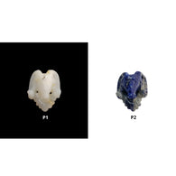 Lapis Lazuli & White Opal Gemstone Carving : Natural Untreated Unheated Hand Carved Ram Head Sculpture Figurine 25*20mm