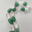 Green & Pink Rose Quartz Loose Beads: 614.90cts Natural Untreated Quartz Fancy Hand Carved Beads 14*12mm - 39*29mm 22"