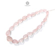 Pink Rose Quartz Loose Beads: 800.60cts Natural Untreated Quartz Fancy Shape Hand Carved Beads 17*13mm - 30.5*23mm 20"