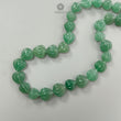 Green Quartz Carving Loose Beads: 164.60cts Natural Untreated Quartz Gemstone Heart Shape Both Side Hand Carved For Jewelry 10mm - 12mm 15"