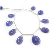 Blue Tanzanite Faceted Loose Beads: 47.00cts Natural Tanzanite Rose Cut Egg Shape 925 Silver Loose Beads 11*9mm - 16*13mm