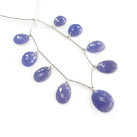 Blue Tanzanite Faceted Loose Beads: 47.00cts Natural Tanzanite Rose Cut Egg Shape 925 Silver Loose Beads 11*9mm - 16*13mm