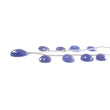 Blue Tanzanite Faceted Loose Beads: 47.00cts Natural Tanzanite Rose Cut Egg Shape 925 Silver Loose Beads 11*9mm - 16*13mm